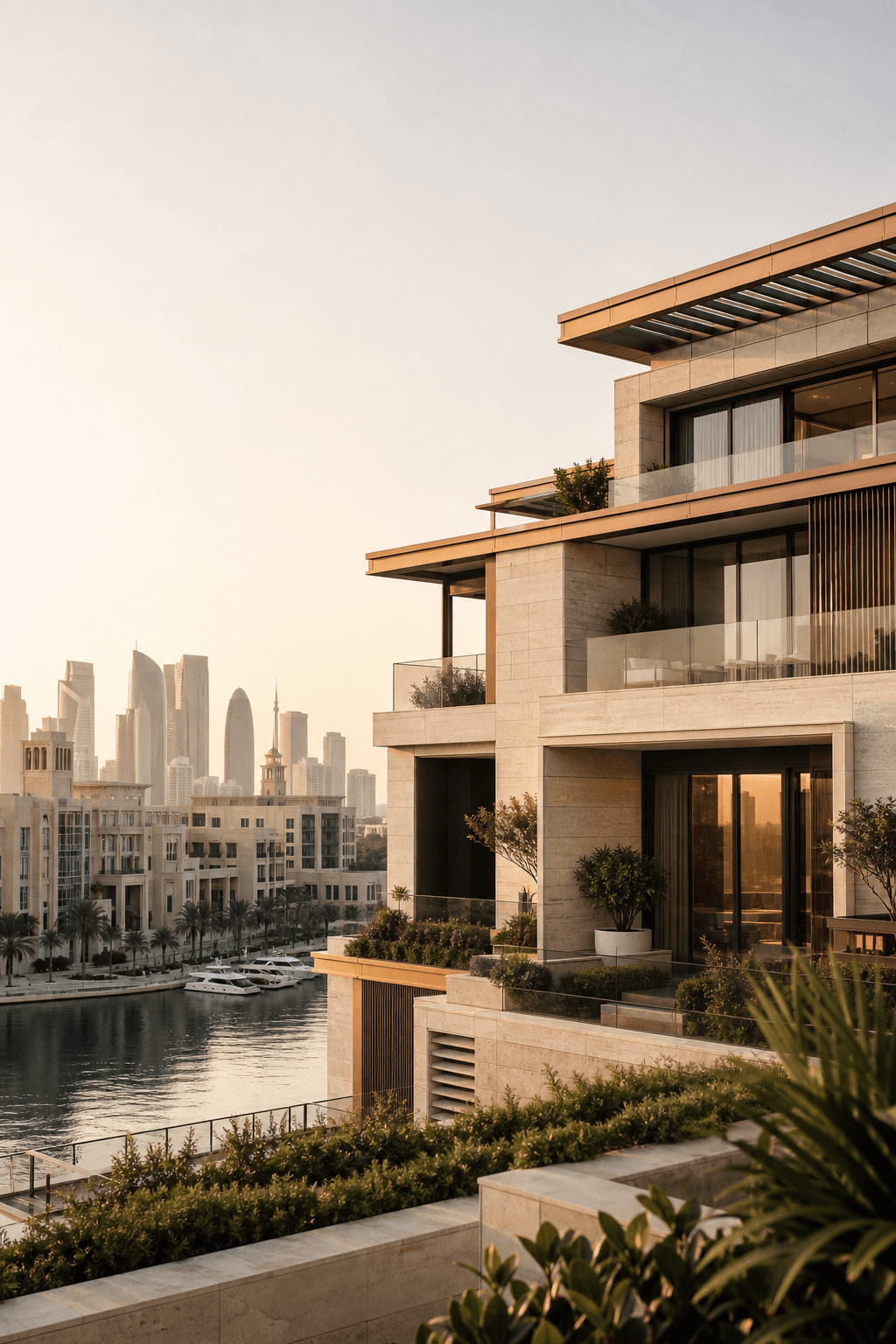 عمارة عصرية على الواجهة البحرية في الدوحة